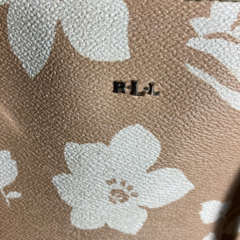 Lauren Ralph Lauren Amberly Dome Beige and White Floral Satchel - Picture 5 of 9